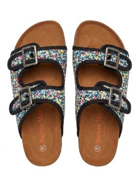 Brand new bernie mev. Womens Multicolor Woven Double-Buckle Sandals